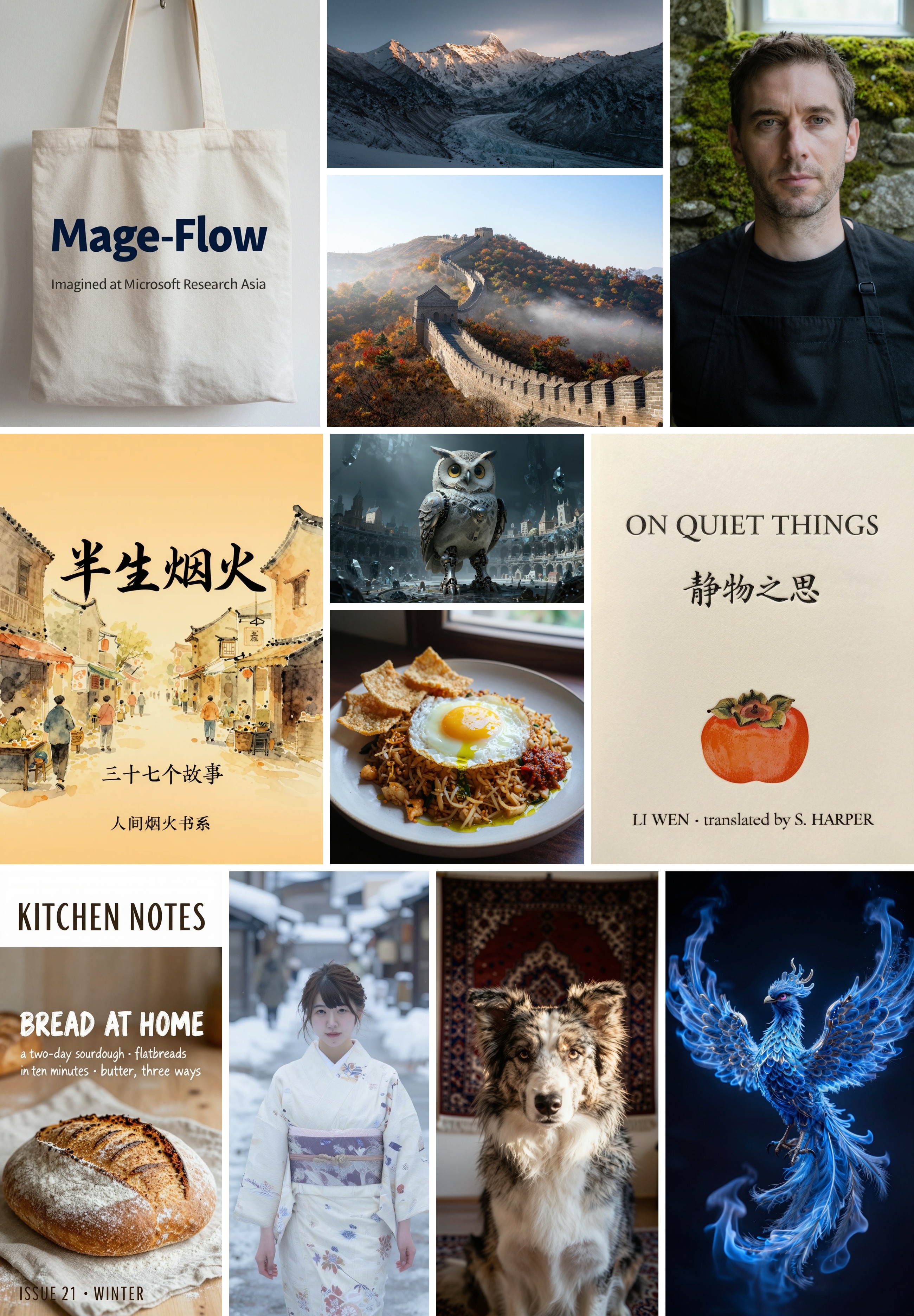 Mage-Flow native-resolution generation examples